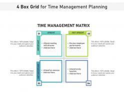 4 box grid for time management planning