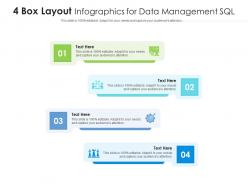 4 box layout for data management sql infographic template