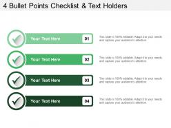 4 bullet points checklist and text holders