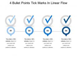 4 bullet points tick marks in linear flow