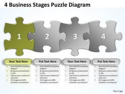 4 business stages puzzle diagram powerpoint templates 0812