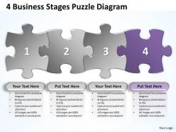 4 business stages puzzle diagram powerpoint templates 0812