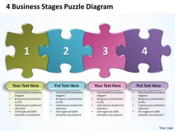 4 business stages puzzle diagram powerpoint templates ppt presentation slides 0812