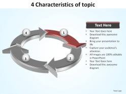 4 characteristics of topic connected arrows in circle ppt slides diagrams templates powerpoint info graphics