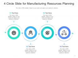 4 circle slide for manufacturing resources planning infographic template