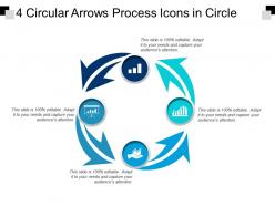 4 circular arrows process icons in circle