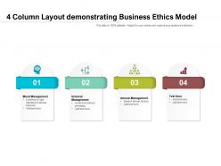 4 column layout demonstrating business ethics model