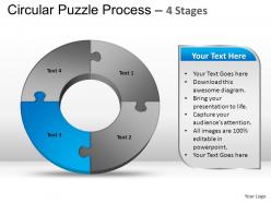 4 components circular puzzle process powerpoint slides and ppt templates 0412