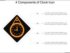 4 components of clock icon powerpoint slide designs