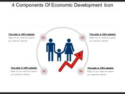 4 components of economic development icon ppt design