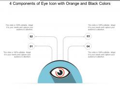4 components of eye icon with orange and black colors