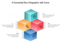 4 connected box infographic with icons