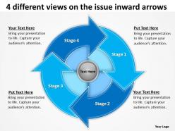 4 different views on the issue inward arrows ppt slides diagrams templates powerpoint info graphics