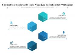 4 distinct text holders with icons procedure illustration flat ppt diagram infographic template