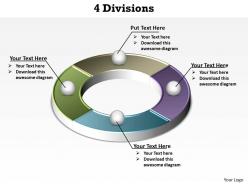 4 divisions segments of a circle powerpoint diagram templates graphics 712