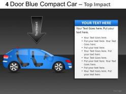 4 door blue car side view powerpoint presentation slides db