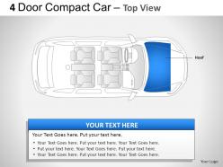 4 door blue car top view powerpoint presentation slides