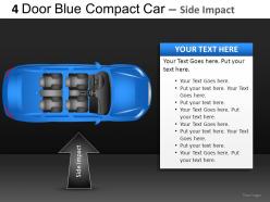 4 door blue car top view powerpoint presentation slides db
