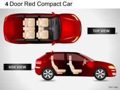 4 door red car side view powerpoint presentation slides