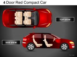 4 door red car side view powerpoint presentation slides db