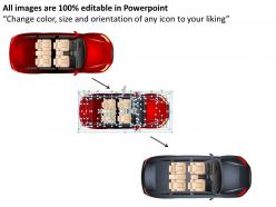 4 door red car top view powerpoint presentation slides