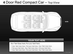 4 door red car top view powerpoint presentation slides db