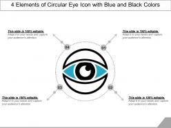 4 elements of circular eye icon with blue and black colors