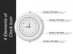 4 elements of clock icon powerpoint slide download