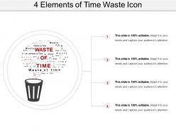 4 Elements Of Time Waste Icon PowerPoint Slide Deck