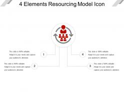 4 elements resourcing model icon ppt slide styles