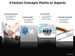 4 factors concepts points or aspects powerpoint templates 3