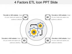 4 factors etl icon ppt slide