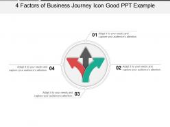 4 factors of business journey icon good ppt example