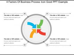 4 factors of business process icon good ppt example