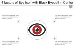 4 factors of eye icon with black eyeball in center