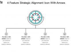 4 feature strategic alignment icon with arrows