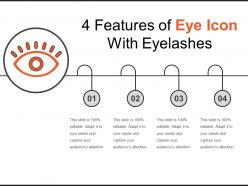 4 features of eye icon with eyelashes