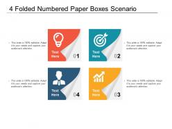 4 folded numbered paper boxes scenario