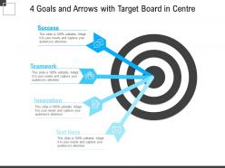 4 goals and arrows with target board in centre