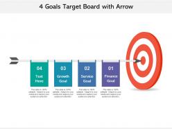 4 goals target board with arrow