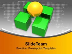 4 green dices carrying yellow ball team powerpoint templates ppt themes and graphics 0313