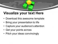 4 green dices carrying yellow ball team powerpoint templates ppt themes and graphics 0313
