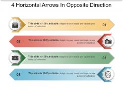 4 horizontal arrows in opposite direction