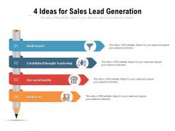 4 ideas for sales lead generation