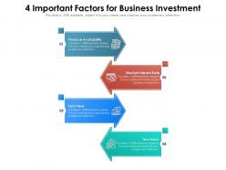 4 important factors for business investment