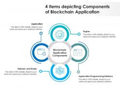 4 items depicting components of blockchain application