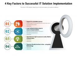 4 key factors to successful it solution implementation