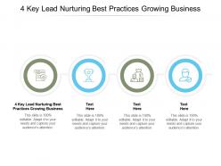 4 key lead nurturing best practices growing business ppt powerpoint presentation infographics brochure cpb