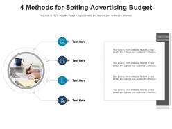 4 methods for setting advertising budget infographic template
