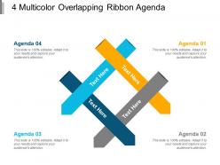 4 multicolor overlapping ribbon agenda